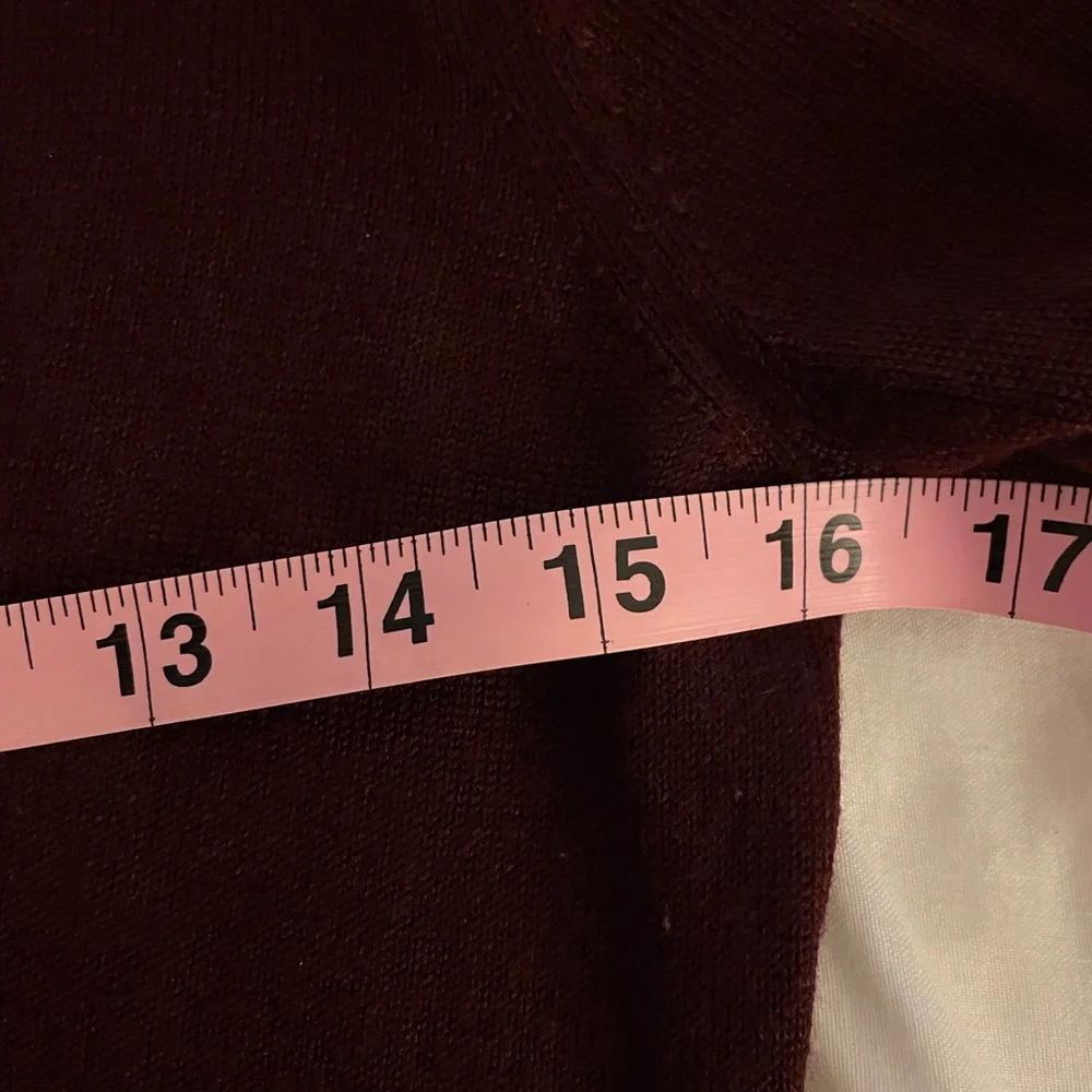 Ann Taylor Merino Wool Blend Long Sleeve V Neck Sweater Wine/Burgundy NWOT